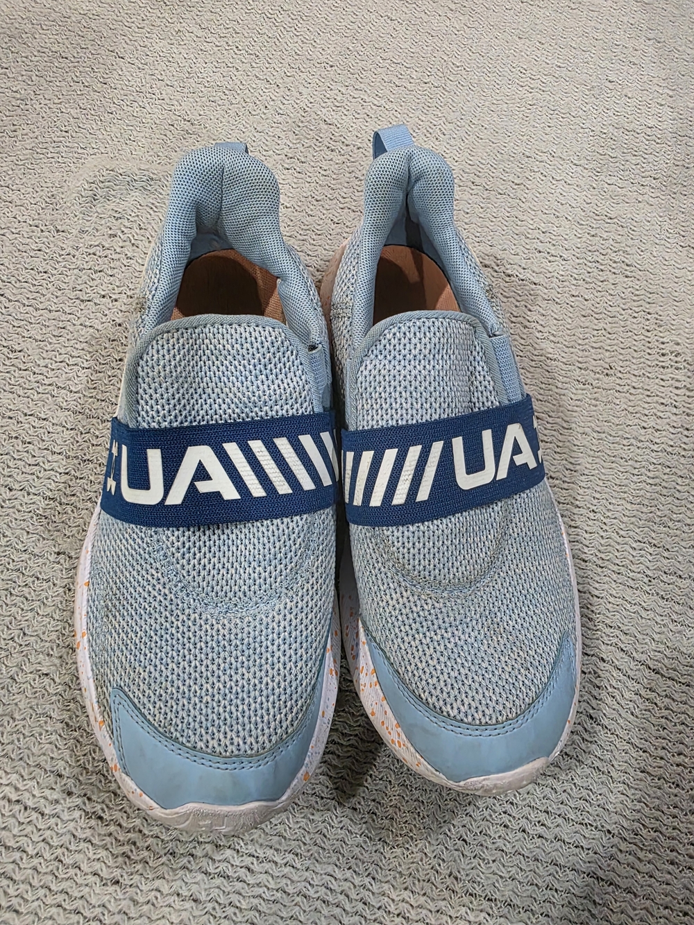 Girls UA Slip-On Athletic Sneakers in Light Blue--Size 3Y